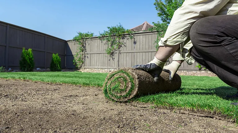 Turfing work being done by our team